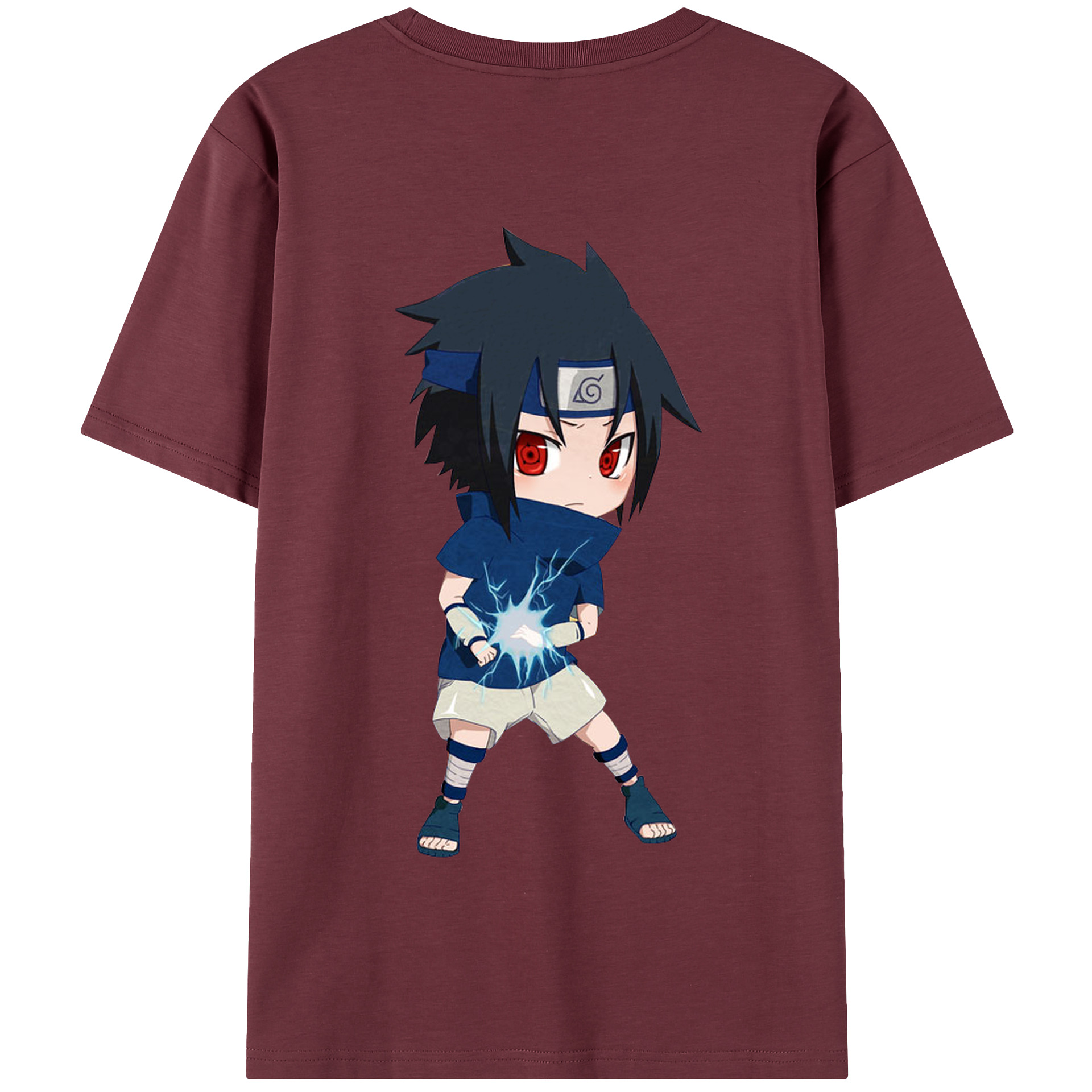 （画像用） NARUTO -ナルト- うちは サスケ Uchiha Sasuke 綿100％半袖Tシャツ（背面プリント）